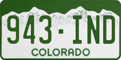 CO license plate 943IND