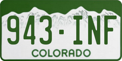 CO license plate 943INF