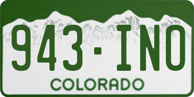CO license plate 943INO