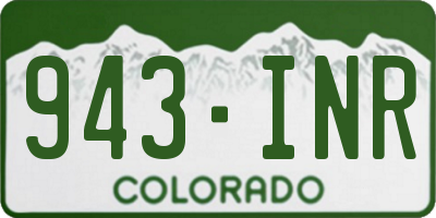 CO license plate 943INR