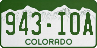 CO license plate 943IOA