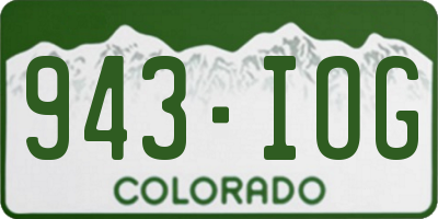 CO license plate 943IOG