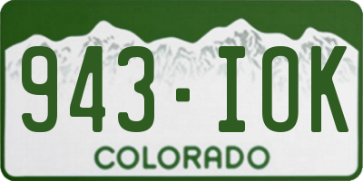 CO license plate 943IOK