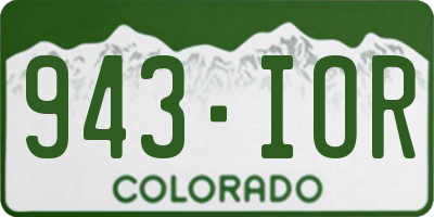 CO license plate 943IOR
