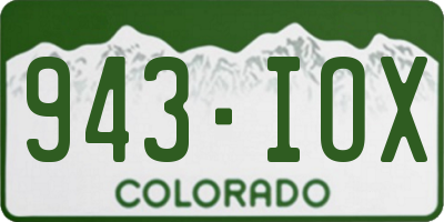 CO license plate 943IOX