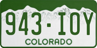 CO license plate 943IOY