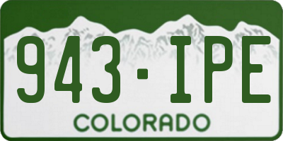 CO license plate 943IPE