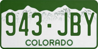 CO license plate 943JBY