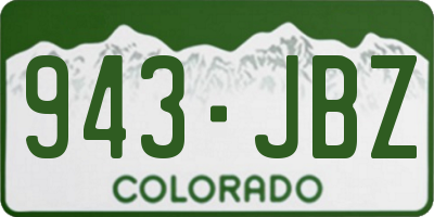 CO license plate 943JBZ