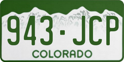 CO license plate 943JCP