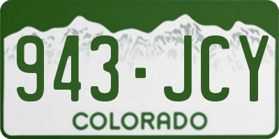 CO license plate 943JCY