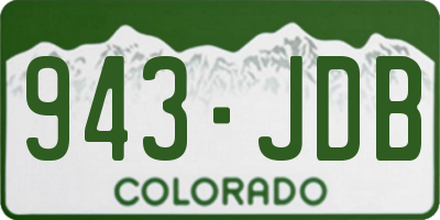 CO license plate 943JDB