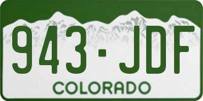CO license plate 943JDF