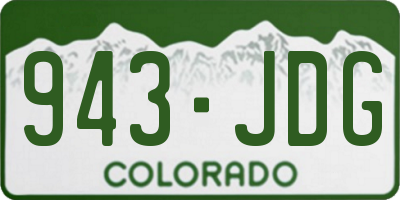 CO license plate 943JDG