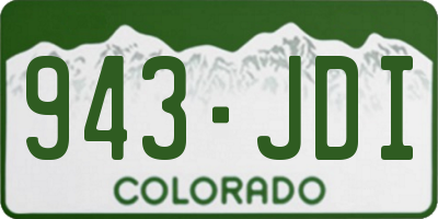 CO license plate 943JDI