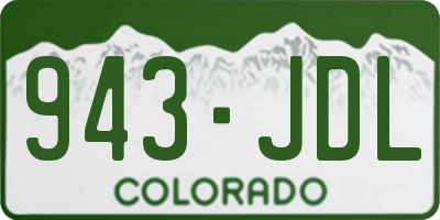 CO license plate 943JDL