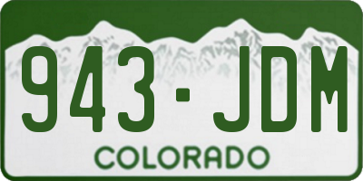 CO license plate 943JDM
