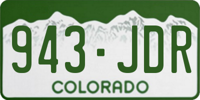 CO license plate 943JDR