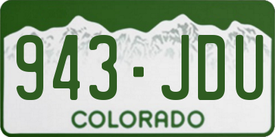 CO license plate 943JDU