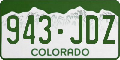 CO license plate 943JDZ