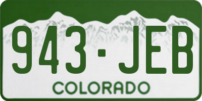 CO license plate 943JEB