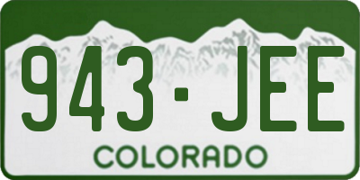 CO license plate 943JEE