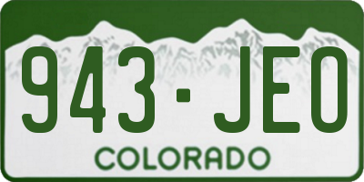 CO license plate 943JEO