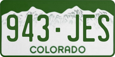 CO license plate 943JES