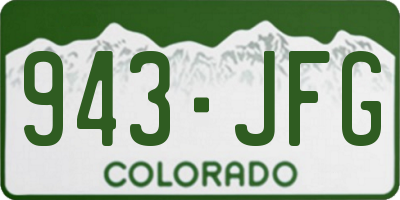CO license plate 943JFG