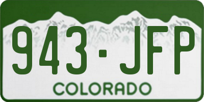 CO license plate 943JFP