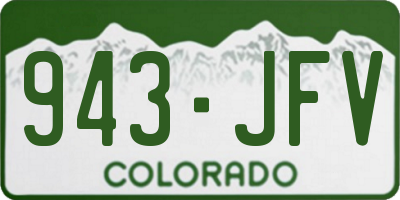 CO license plate 943JFV