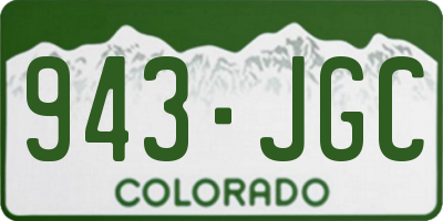 CO license plate 943JGC