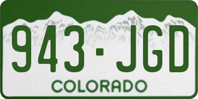CO license plate 943JGD