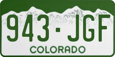 CO license plate 943JGF
