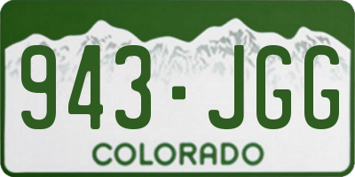 CO license plate 943JGG