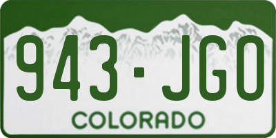 CO license plate 943JGO