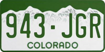 CO license plate 943JGR