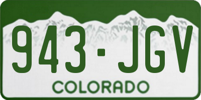 CO license plate 943JGV