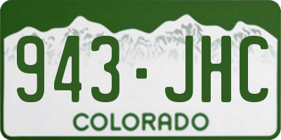 CO license plate 943JHC