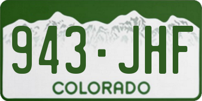CO license plate 943JHF