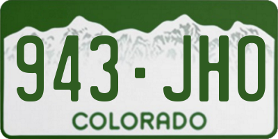 CO license plate 943JHO