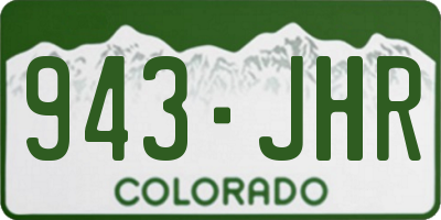 CO license plate 943JHR