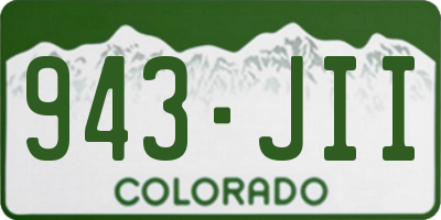 CO license plate 943JII