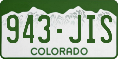 CO license plate 943JIS