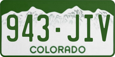 CO license plate 943JIV