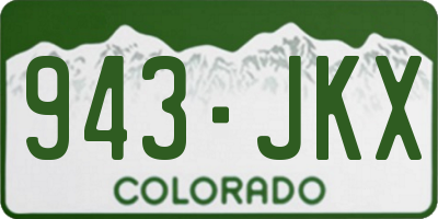 CO license plate 943JKX