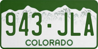 CO license plate 943JLA