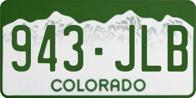 CO license plate 943JLB