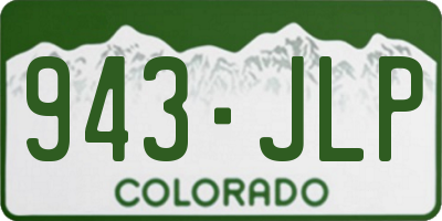 CO license plate 943JLP