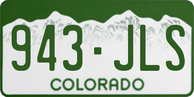 CO license plate 943JLS